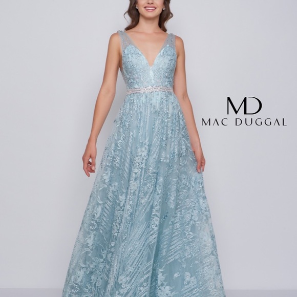 Mac Duggal Prom 50543M V-Neck A-Line Dress